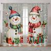 2pcs Set Christmas-Themed Curtains - Digital Print Rod Pocket Design Polyester  Perfect for Living Room Kitchen Bedroom Windows