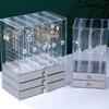 Jewelry Storage Rack Transparent Large Capacity Dustproof Vertical Earrings Display Stand Jewelry Storage Drawer Box