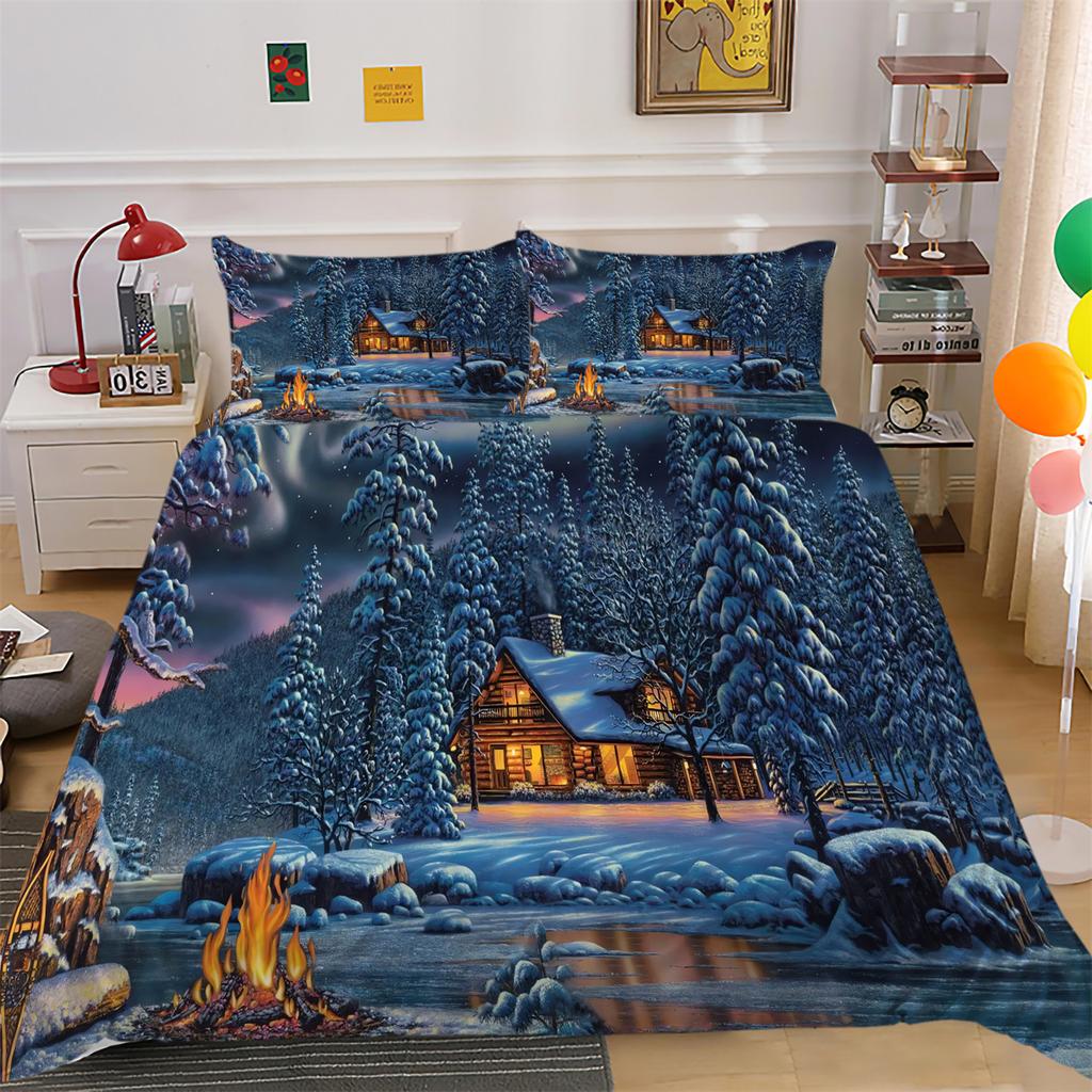Duvet Cover Set Quilt Cover Set Courtyard Giant Trees Bedroom Decor Bedding Suit