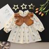 Foreign Trade Girls Christmas Knitted Sweater Dress Long Sleeved Princess Skirt