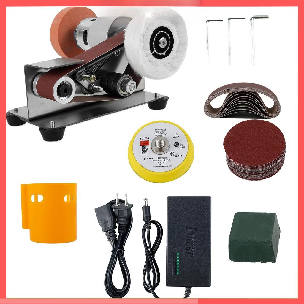 Multifunctional Mini Belt Sander 7-Speed Adjustable Electric Belt Grinder Low Noise 15° Cutter Sharpener Sander Tool