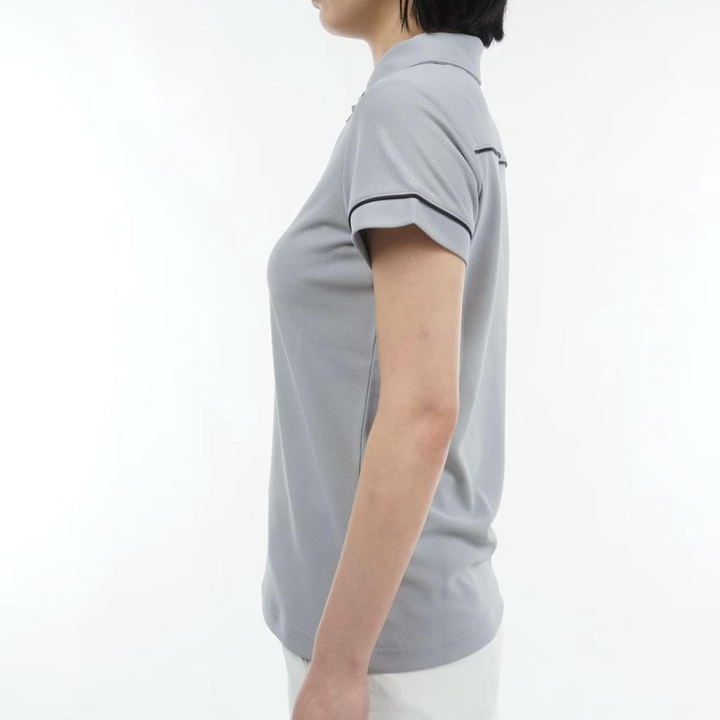 Golf Short Sleeve Polo Shirt Thermal UV 0 [New Balance] Women's (KoKaGeMAX Cooling, Protection, Stretch) / 012-4168503 022_Gray [S]