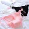 Women Briefs Cute Claw Bandage Mid Waist Solid Color Sexy Lolita