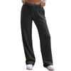 Women's Wide Leg Sweatpants Trendy Interior Drawstring Baggy Sweatpants High Waisted Casual Trousers Jogger Pant