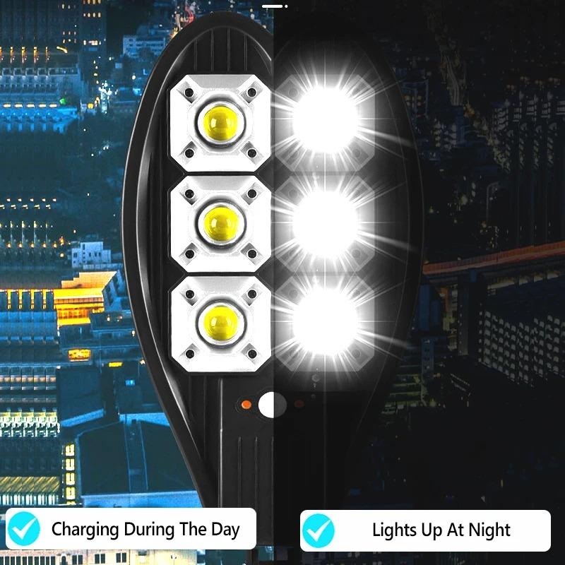 10000mAh Solar Street Light 10000mAH Outdoor Solar Lamp Bright Sunlight Waterproof PIR Motion Sensor Garden Light Remote Control