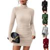 Winter High Collar Set Finger Slim Temperament Bust Hip Package Value Dress For Women