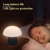 Mushroom Lamp Small Bedside Light Soft Glow Flicker Free Stepless Dimming Rechargeable Nightstand Lamp Desk Decoration