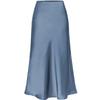 Elegant Temperament, High-quality Acetate Satin Elastic High-waist Split Mid-length Skirt