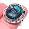 Natural Tibetan Turquoise Gemstone 925 Solid Sterling Silver Ring Size 8.5 G5u84