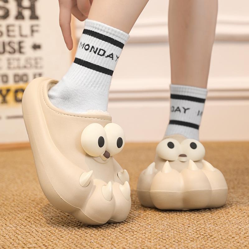Winter Couple Plus Size Fashionable Lightweight and Plush Warm Slippers Cotton Shoes Men's and Women's Casual Cotton Slippers 36-45