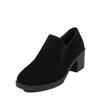 Women Ankle Boots Chunky Suede High Heels Shoes Wnter New Brand Casual Retro Walking Pumps Fashion Comfort Short Boots Mujer