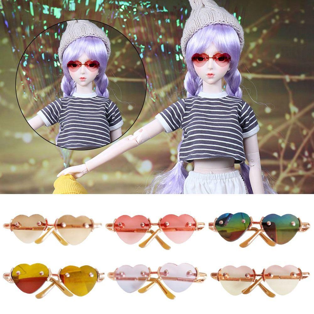 For 1/31/4 BJD Accessories Cute Heart Frame Plush Doll Eyeglasses Glasses Clothes For 10/15cm Dolls