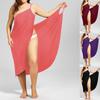 Solid Color Sling Wrap Dress Women Summer Beach Swimwear Bikini Cover Ups