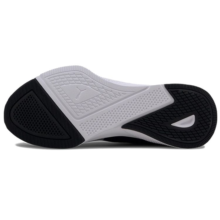 Puma Flyer Round Toe Lace-Up Mesh Fabric Shock Absorbing Non-Slip Lightweight Low-Top Running Shoes Unisex Sneaker Black Silver 192257-25