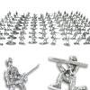 100 Military Figures, Soldier Figures, Military Figures, Various Types, Army Men, Green Army Men, Toy Soldiers, Military, Soldier (Silver)