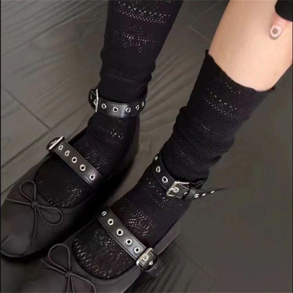 Mesh Hollowed Out White Pile Socks Thin Crew Socks Lolita Lace Socks  Women Ladies