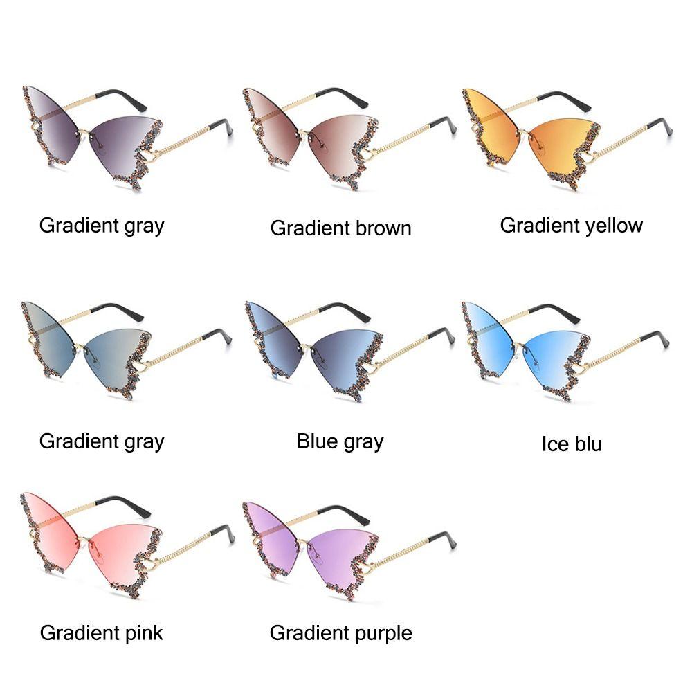 Eyewear Diamond Ladies Shades Bling Sun Glasses Butterfly Sunglasses Purple Sunglasses for Women