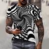 Optical Illusion T Shirt Men Fashion T-shirt Kids Hip Hop Tees Boys Tops Dizzy 3d Print T-shirt Summer Men's T-shirt Oversized