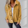 Winter Women Jacket with Double Pockets Thick Fleece Button Closure Cardigan Long Sleeves