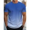 Men's Gradient Color Pattern 3d Print Mens T-shirt Casual BreathO-Neck Short Sleeve Tee For Outdoor Activities Summer Tops