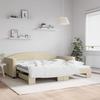 VidaXL Daybed with Trundle Bed Cream 100x200 Cm Fabric 3197197