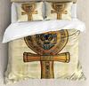 Hieroglyphic Carvings Ancient Egyptian Temple 3pcs Bedding Set For Double Bed Home Textile Duvet Cover Quilt Cover Pillowcase