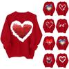 Women's Casual Fashion Valentine's Day Print Long Sleeve O-Neck Sweatshirts Pullover Top