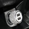 Bling Bling USB Car Charger 5V 2.1A Dual USB Port Fast Adapter Car Decor Styling Diamond Car Accessories Interior for Woman