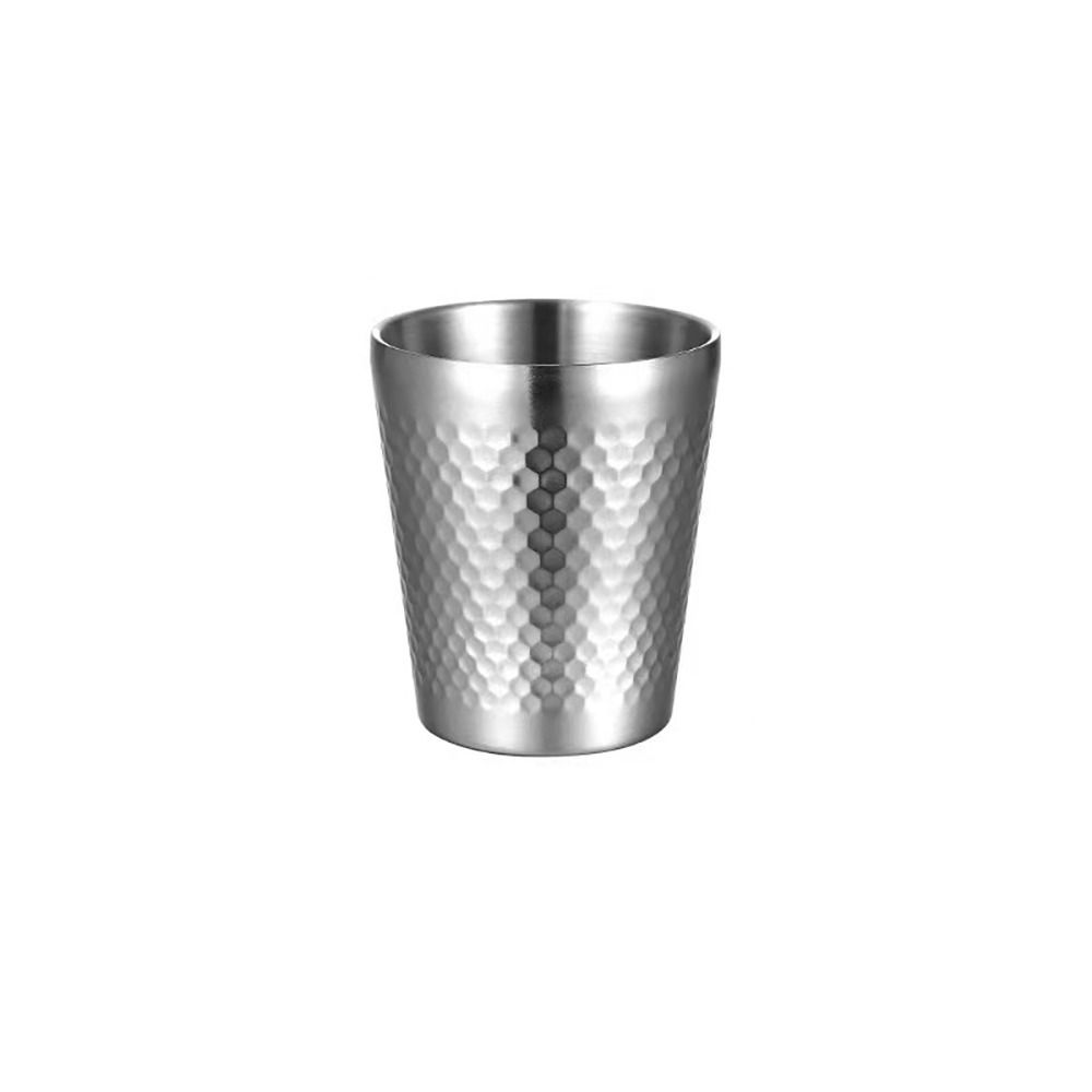 Hammered Texture Double-Wall Beer Cups Stainless Steel Milk Mugs Cold Water Drinks Cup  Drinkware