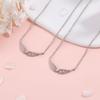 925 Silver Love Wings Necklace Women'S Niche Pink Diamond Peach Heart Strength Chain Ins Angel Wings Collarbone Chain