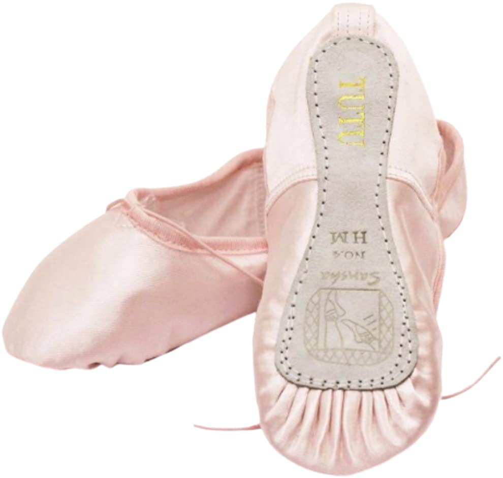Ballet Specialty Store Mignon Satin Ballet Sansha with Perfect for Kids and Ballet Size Satin Pink Flats, Ribbon, Recitals, 17.5cm,
