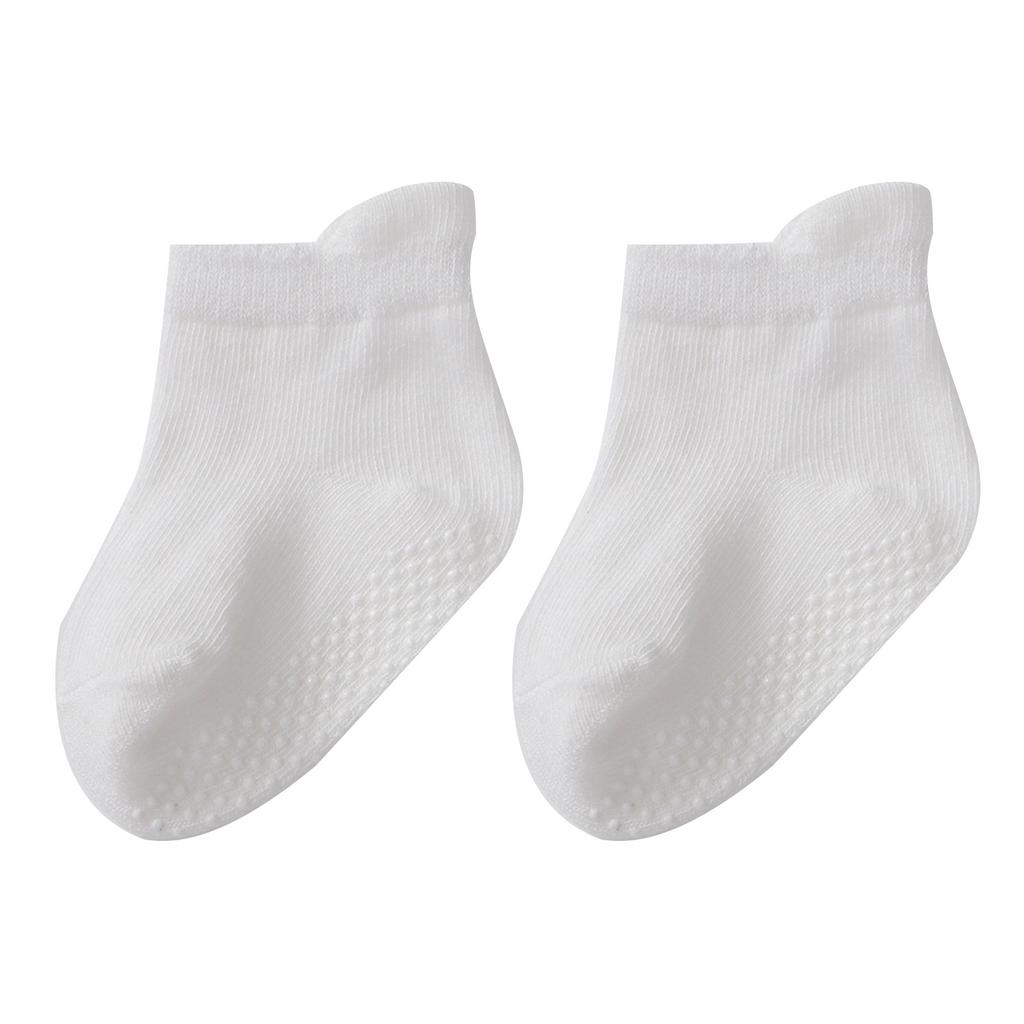 Нескользящие вязаные детские носки, удобные и безопасные детские носки-тапочки, хлопковые носки, однотонные носки для прогулок и игр