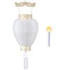 Gifu Paper Lantern, Masu White Pattern, with LED Candlelight, for First Bon Festival, 46cm High X 24cm Wide (Fire Box Diameter), No. 70
