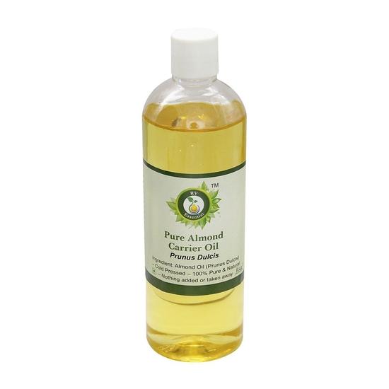 R V Essential Pure Almond Carrier Oil (100ml+100ml) Pack of Two- Prunus Dulcis (100% Pure and Natural Cold Pressed)