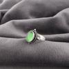 Green Cat's Eye Gemstone Ring, 925 Solid Sterling Silver Jewelry, Handmade Spiritual Ring For Wedding Gift
