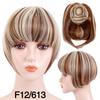 Fringe Bangs Synthetic Hair Extensions Clip In Bangs 6 Inch Short Straight Hairpiece Front Neat Bang Two Side Blonde