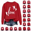Women's Casual Fashion Valentine's Day Print Long Sleeve O-Neck Sweatshirts Pullover Top