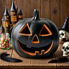 Halloween Pumpkin Lanterns LED Light Up Festive Jack-o-lantern Display Statue Halloween Party Home Decor