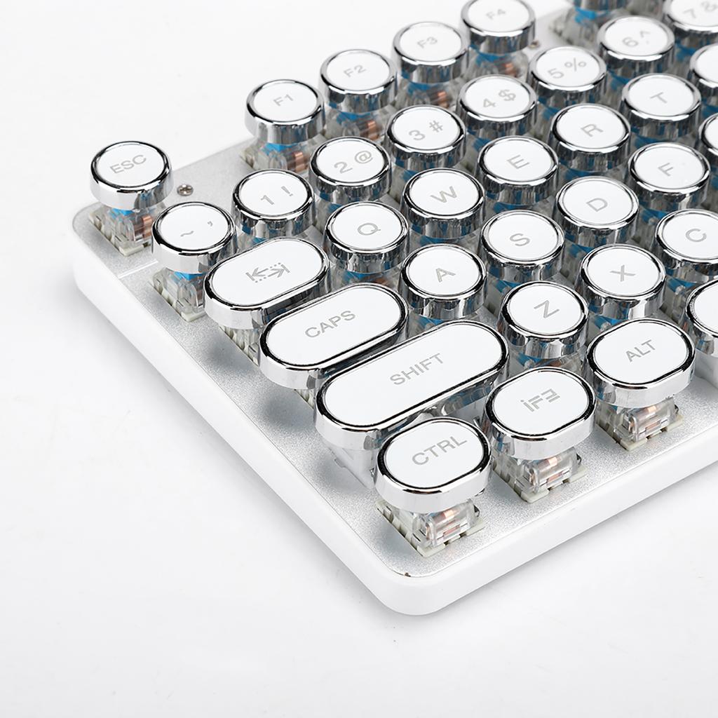 900‑5 White Mechanical Keyboard with Retro Round Cap Computer Parts