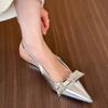 New Women's Versatile Bow Strap Women's High Heels Fashion Elegant Sexy Pointed Temperament Suitable for Women To Wear Sandals