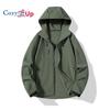 Cozy Up Soft Shell Jacket Plus Velvet Solid Color Warm Long Sleeve Jacket with Hood Sports Men's Lightweight Rain Jacket Outdoor Softshell