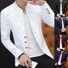 Men's Casual Fashion Collar Blazers Youth Handsome Trend Slim Print Blazers Suit Coat Jacket Black White Man Cardigan Wedding Party Formal Business