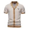 Gant 2025 Summer Embroidered New Men's Short Sleeve Knitted Polo Stripe Fashion Business Polo Shirt for Men