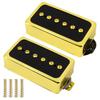 P90 Pickup Alnico V Single Coil Bridge Neck Pickup Les Paul P90 Style Humbucker Size Electric Guitar Set, & (Black Gold)