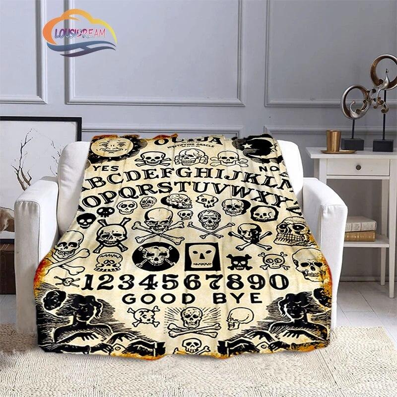 Satanic Gothic Witchcraft Blanket Ouija Board with Hands Occultism Flannel   Soft Four Seasons Portable Camping