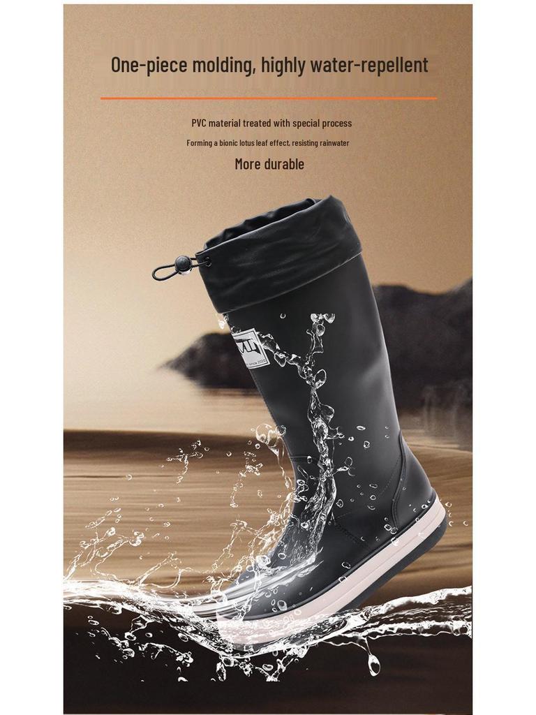 New Fashion Non-Slip Rain Boots: High-Top Waterproof Boots for Women, Men, and Children