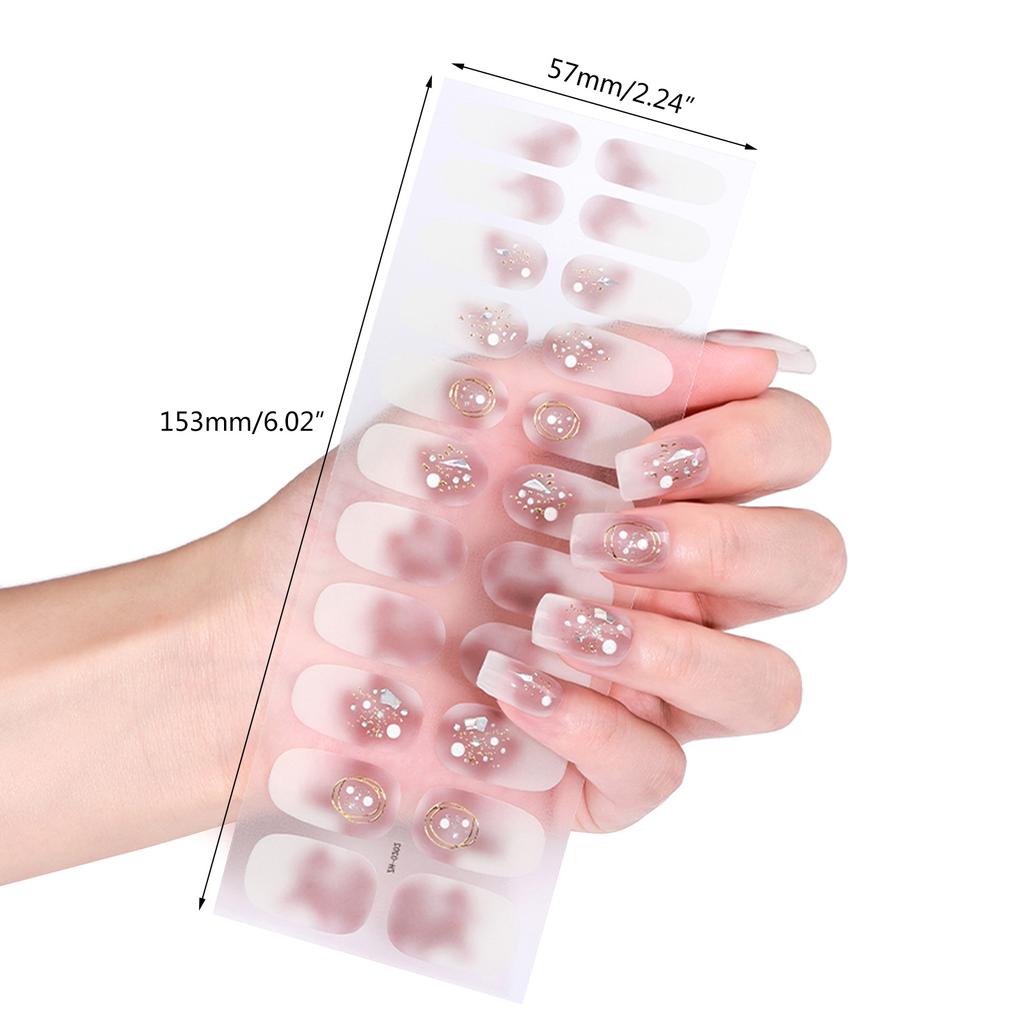 22Pcs Self-Adhesive Nail Wraps Nail Gel Polish Strips Full Wraps Nail Polish Stickers Gel Nail Strips Gel Nail Stickers