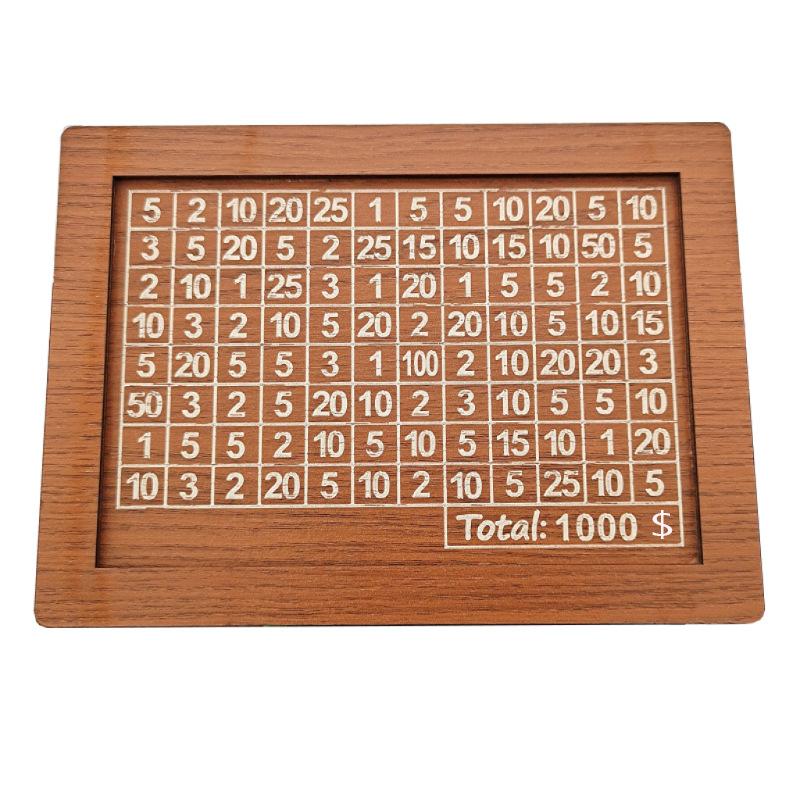 500/1000/2000/3000/5000/10000 Euro Money Box Wooden Piggy Bank with Reusable Money Box with Saving Goal and Numbers Boxes