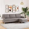 VidaXL 3-seater Sofa with Footrest Taupe 210 Cm Fabric, Sofa, Living Room Sofa, Fabric 3-seater Sofa, Sofa 3278256