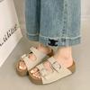 Toast Platform Slippers Women's Outer Wear Velcro Buckle Belt Platform Comfortable Versatile Casual Shoes Sandals